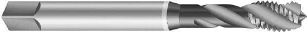 Emuge - #3-48 UNC 3 Flute 3B Modified Bottoming Spiral Flute Tap - Cobalt, Bright Finish, 1.969" OAL, Right Hand Flute, Right Hand Thread, Series Enorm - Exact Tool & Supply