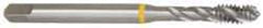 Emuge - 1/4-20 UNC 3 Flute 2B Modified Bottoming Spiral Flute Tap - Cobalt, Bright Finish, 3.15" OAL, Right Hand Flute, Right Hand Thread, Series Enorm - Exact Tool & Supply
