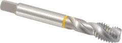 Emuge - 5/8-11 UNC 3 Flute 2B Modified Bottoming Spiral Flute Tap - Cobalt, Bright Finish, 4.331" OAL, Right Hand Flute, Right Hand Thread, Series Enorm - Exact Tool & Supply