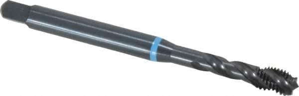Emuge - 1/4-28 UNF 3 Flute 2B Modified Bottoming Spiral Flute Tap - Cobalt, Oxide Finish, 3.15" OAL, Right Hand Flute, Right Hand Thread, Series Enorm-VA - Exact Tool & Supply