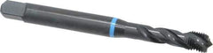 Emuge - 3/8-24 UNF 3 Flute 2B Modified Bottoming Spiral Flute Tap - Cobalt, Oxide Finish, 3.937" OAL, Right Hand Flute, Right Hand Thread, Series Enorm-VA - Exact Tool & Supply