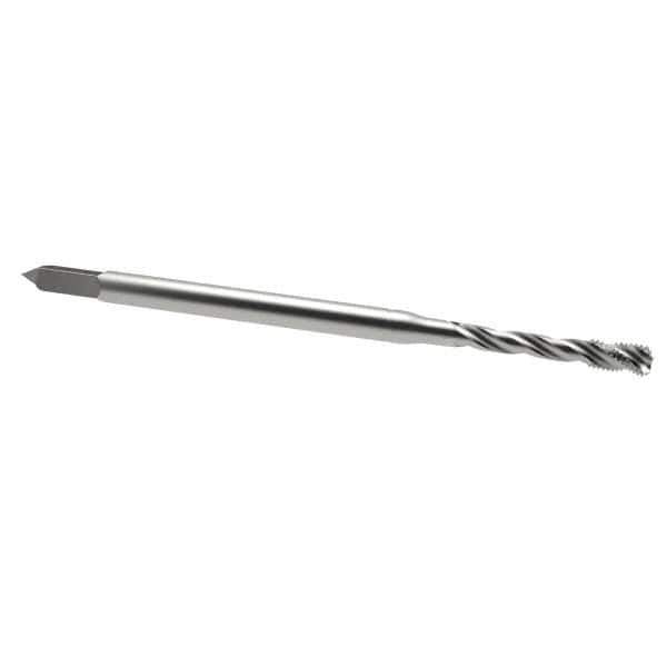 Emuge - #6-32 UNC 3 Flute 2B Bottoming Spiral Flute Tap - Cobalt, Bright Finish, 2.205" OAL, Right Hand Flute, Right Hand Thread, Series Enorm Z - Exact Tool & Supply