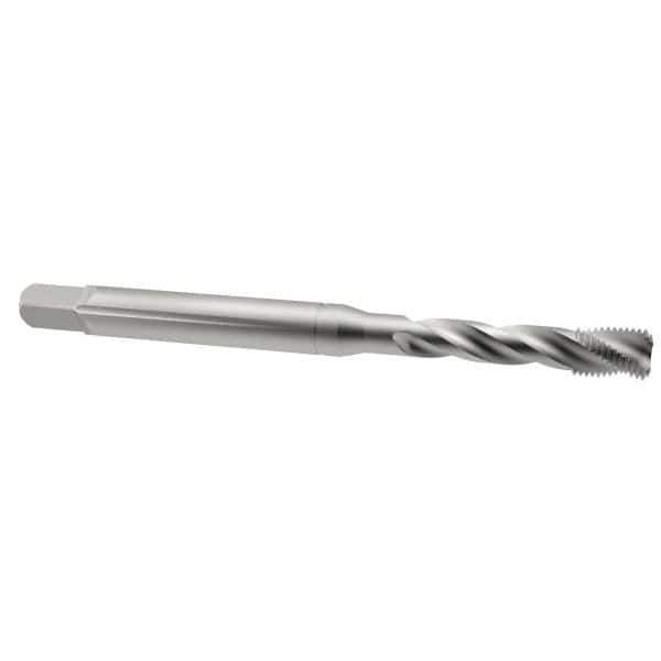 Emuge - 3/8-16 UNC 3 Flute 2B Bottoming Spiral Flute Tap - Cobalt, Bright Finish, 3.937" OAL, Right Hand Flute, Right Hand Thread, Series Enorm Z - Exact Tool & Supply