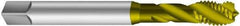 Emuge - #2-64 UNF 2 Flute 2B Bottoming Spiral Flute Tap - Cobalt, TiN Finish, 1.772" OAL, Right Hand Flute, Right Hand Thread, Series Enorm Z - Exact Tool & Supply