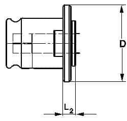 Emuge - 0.22" Tap Shank Diam, 0.165" Tap Square Size, #12 Tap, #1 Tapping Adapter - 0.28" Projection, 1.12" OAL, 3/4" Shank OD, Through Coolant, Series EM01 - Exact Tool & Supply