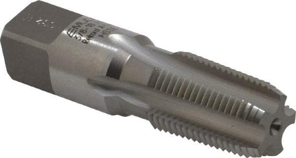Emuge - 3/8-18 NPT Thread, 5 Flute Standard Pipe Tap - 2-9/16" OAL, 1.06" Thread Length, 0.7" Shank Diam, Bright Finish, Cobalt - Exact Tool & Supply