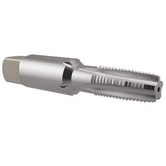 Emuge - 1/8-27 NPTF Thread, 5 Flute Standard Pipe Tap - 2-1/8" OAL, 3/4" Thread Length, 7/16" Shank Diam, Bright Finish, Cobalt - Exact Tool & Supply