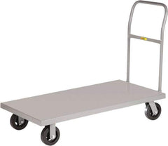 Little Giant - 1,600 Lb Capacity Steel Platform Truck - Steel Deck, 24" OAW, 36" Platform Length x 9" Platform Height, Mold On Rubber Casters - Exact Tool & Supply