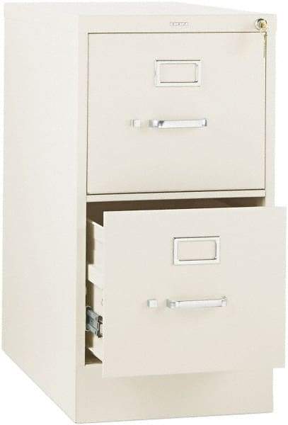 Hon - 26" Wide x 29" High x 26-1/2" Deep, 2 Drawer Vertical File with Lock - Steel, Putty - Exact Tool & Supply