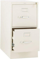 Hon - 26" Wide x 29" High x 26-1/2" Deep, 2 Drawer Vertical File with Lock - Steel, Putty - Exact Tool & Supply