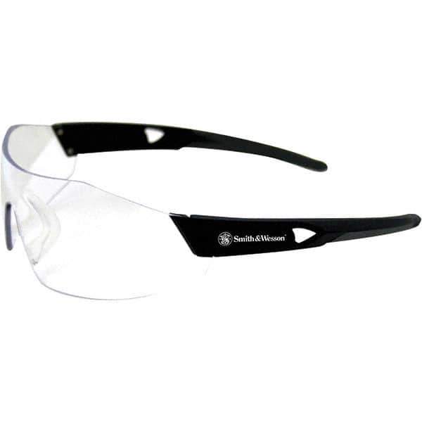 Smith & Wesson - Clear Lenses, Frameless Safety Glasses - Anti-Fog, Scratch Resistant, Polycarbonate Frame, Size Universal, Wrap Around - Exact Tool & Supply