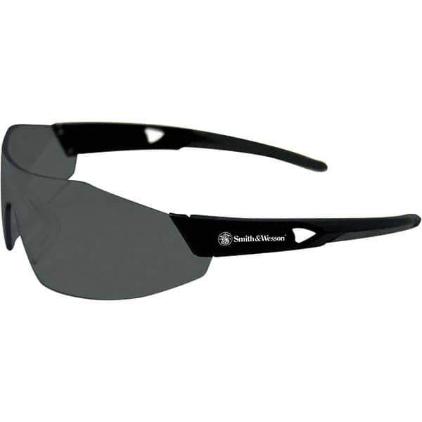 Smith & Wesson - Smoke Lenses, Frameless Safety Glasses - Anti-Fog, Scratch Resistant, Polycarbonate Frame, Size Universal, Wrap Around - Exact Tool & Supply
