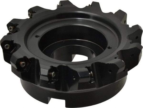 Kennametal - 6" Cut Diam, 2" Arbor Hole, 4.51mm Max Depth of Cut, 45° Indexable Chamfer & Angle Face Mill - 12 Inserts, HNGJ 535-GD Insert, Right Hand Cut, 12 Flutes, Through Coolant, Series KSHR - Exact Tool & Supply