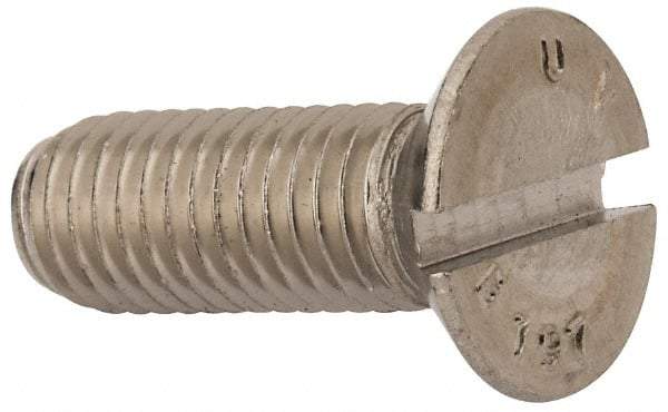 Value Collection - M12x1.75 Metric Coarse, 35mm OAL Slotted Drive Machine Screw - Flat Head, Grade 316 & A4 Stainless Steel, Uncoated, Without Washer - Exact Tool & Supply