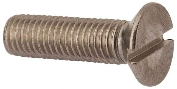 Value Collection - M12x1.75 Metric Coarse, 45mm OAL Slotted Drive Machine Screw - Flat Head, Grade 316 & A4 Stainless Steel, Uncoated, Without Washer - Exact Tool & Supply