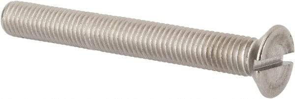 Value Collection - M12x1.75 Metric Coarse, 100mm OAL Slotted Drive Machine Screw - Flat Head, Grade 316 & A4 Stainless Steel, Uncoated, Without Washer - Exact Tool & Supply