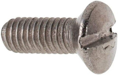 Value Collection - M3x0.50 Metric Coarse, 8mm OAL Slotted Drive Machine Screw - Oval Head, Grade 316 & A4 Stainless Steel, Uncoated, Without Washer - Exact Tool & Supply