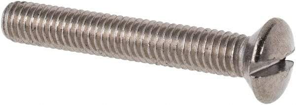 Value Collection - M3x0.50 Metric Coarse, 20mm OAL Slotted Drive Machine Screw - Oval Head, Grade 316 & A4 Stainless Steel, Uncoated, Without Washer - Exact Tool & Supply