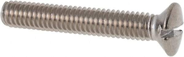 Value Collection - M4x0.70 Metric Coarse, 25mm OAL Slotted Drive Machine Screw - Oval Head, Grade 316 & A4 Stainless Steel, Uncoated, Without Washer - Exact Tool & Supply