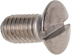 Value Collection - M5x0.80 Metric Coarse, 10mm OAL Slotted Drive Machine Screw - Oval Head, Grade 316 & A4 Stainless Steel, Uncoated, Without Washer - Exact Tool & Supply