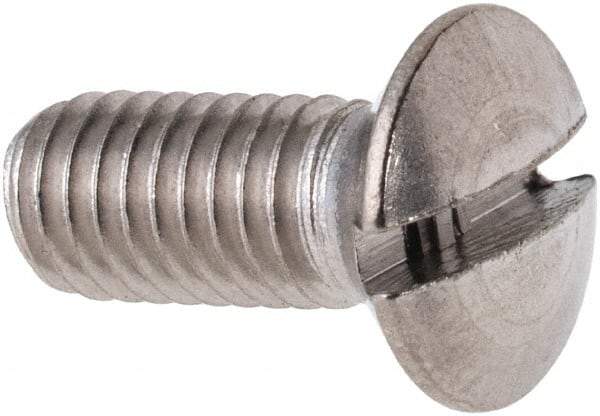 Value Collection - M5x0.80 Metric Coarse, 12mm OAL Slotted Drive Machine Screw - Oval Head, Grade 316 & A4 Stainless Steel, Uncoated, Without Washer - Exact Tool & Supply
