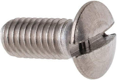 Value Collection - M5x0.80 Metric Coarse, 12mm OAL Slotted Drive Machine Screw - Oval Head, Grade 316 & A4 Stainless Steel, Uncoated, Without Washer - Exact Tool & Supply