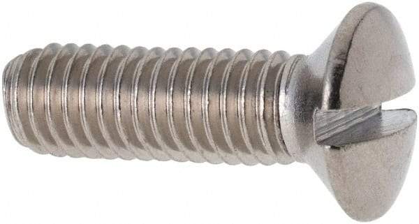 Value Collection - M5x0.80 Metric Coarse, 16mm OAL Slotted Drive Machine Screw - Oval Head, Grade 316 & A4 Stainless Steel, Uncoated, Without Washer - Exact Tool & Supply