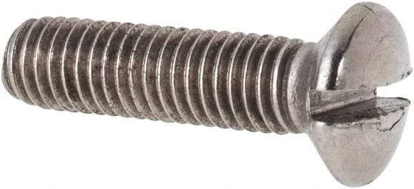 Value Collection - M5x0.80 Metric Coarse, 20mm OAL Slotted Drive Machine Screw - Oval Head, Grade 316 & A4 Stainless Steel, Uncoated, Without Washer - Exact Tool & Supply