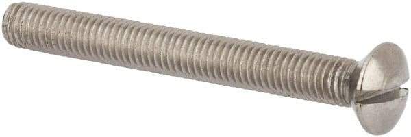 Value Collection - M5x0.80 Metric Coarse, 45mm OAL Slotted Drive Machine Screw - Oval Head, Grade 316 & A4 Stainless Steel, Uncoated, Without Washer - Exact Tool & Supply