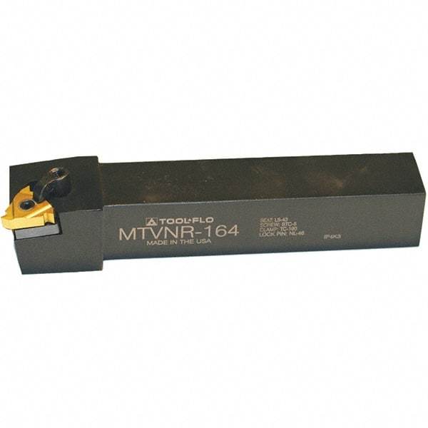Tool-Flo - Right Hand Cut, 1-1/4" Shank Width x 1-1/4" Shank Height Indexable Threading Toolholder - 7" OAL, LDS 54 Insert Compatibility, MTVN Toolholder - Exact Tool & Supply