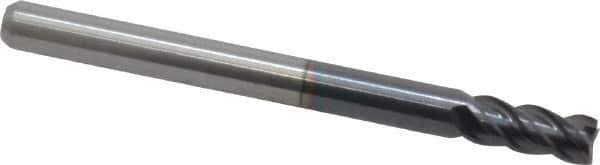 ProMax - 1/8", 1/4" LOC, 1/8" Shank Diam, 1-1/2" OAL, 4 Flute, Solid Carbide Square End Mill - Single End, AlTiN Finish, Spiral Flute, 40° Helix, Centercutting, Right Hand Cut, Right Hand Flute, Series 155 - Exact Tool & Supply
