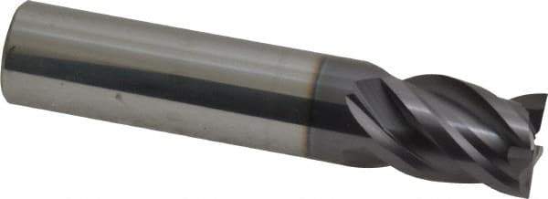 ProMax - 1/2", 5/8" LOC, 1/2" Shank Diam, 2-1/2" OAL, 4 Flute, Solid Carbide Square End Mill - Single End, AlTiN Finish, Spiral Flute, 40° Helix, Centercutting, Right Hand Cut, Right Hand Flute, Series 155 - Exact Tool & Supply