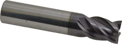 ProMax - 1/2", 5/8" LOC, 1/2" Shank Diam, 2-1/2" OAL, 4 Flute, Solid Carbide Square End Mill - Single End, AlTiN Finish, Spiral Flute, 40° Helix, Centercutting, Right Hand Cut, Right Hand Flute, Series 155 - Exact Tool & Supply