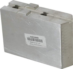H & R Manufacturing - 12" Chuck Capacity, Tongue & Groove Attachment, Square Soft Lathe Chuck Jaw - Aluminum, 2-1/2" Btw Mount Hole Ctrs, 5-3/4" Long x 1-3/4" Wide x 3-7/8" High, 1/2" Groove - Exact Tool & Supply