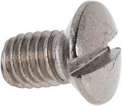 Value Collection - M6x1.00 Metric Coarse, 10mm OAL Slotted Drive Machine Screw - Oval Head, Grade 316 & A4 Stainless Steel, Uncoated, Without Washer - Exact Tool & Supply