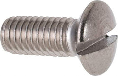 Value Collection - M6x1.00 Metric Coarse, 16mm OAL Slotted Drive Machine Screw - Oval Head, Grade 316 & A4 Stainless Steel, Uncoated, Without Washer - Exact Tool & Supply