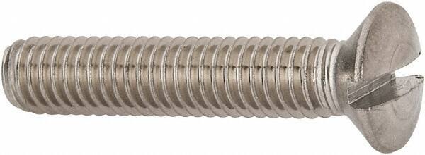 Value Collection - M6x1.00 Metric Coarse, 30mm OAL Slotted Drive Machine Screw - Oval Head, Grade 316 & A4 Stainless Steel, Uncoated, Without Washer - Exact Tool & Supply