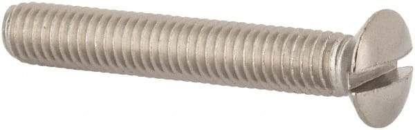 Value Collection - M6x1.00 Metric Coarse, 40mm OAL Slotted Drive Machine Screw - Oval Head, Grade 316 & A4 Stainless Steel, Uncoated, Without Washer - Exact Tool & Supply