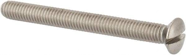 Value Collection - M6x1.00 Metric Coarse, 60mm OAL Slotted Drive Machine Screw - Oval Head, Grade 316 & A4 Stainless Steel, Uncoated, Without Washer - Exact Tool & Supply