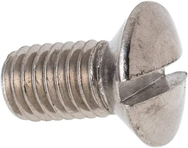 Value Collection - M8x1.25 Metric Coarse, 16mm OAL Slotted Drive Machine Screw - Oval Head, Grade 316 & A4 Stainless Steel, Uncoated, Without Washer - Exact Tool & Supply