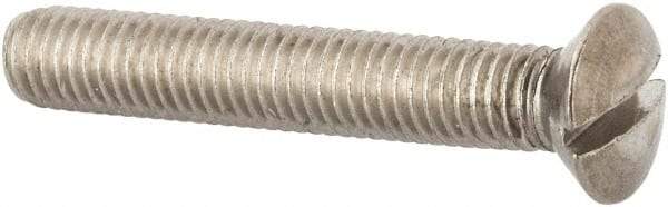 Value Collection - M8x1.25 Metric Coarse, 50mm OAL Slotted Drive Machine Screw - Oval Head, Grade 316 & A4 Stainless Steel, Uncoated, Without Washer - Exact Tool & Supply