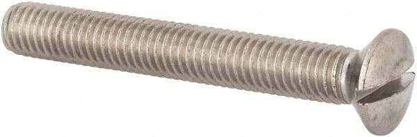 Value Collection - M8x1.25 Metric Coarse, 60mm OAL Slotted Drive Machine Screw - Oval Head, Grade 316 & A4 Stainless Steel, Uncoated, Without Washer - Exact Tool & Supply