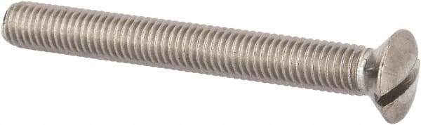 Value Collection - M8x1.25 Metric Coarse, 70mm OAL Slotted Drive Machine Screw - Oval Head, Grade 316 & A4 Stainless Steel, Uncoated, Without Washer - Exact Tool & Supply