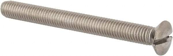Value Collection - M8x1.25, 80mm OAL Slotted Drive Machine Screw - Oval Head, Grade 316 & A4 Stainless Steel, Uncoated, Without Washer - Exact Tool & Supply