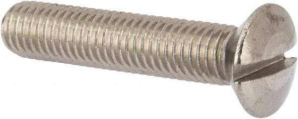 Value Collection - M10x1.50 Metric Coarse, 50mm OAL Slotted Drive Machine Screw - Oval Head, Grade 316 & A4 Stainless Steel, Uncoated, Without Washer - Exact Tool & Supply