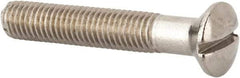 Value Collection - M10x1.50 Metric Coarse, 60mm OAL Slotted Drive Machine Screw - Oval Head, Grade 316 & A4 Stainless Steel, Uncoated, Without Washer - Exact Tool & Supply