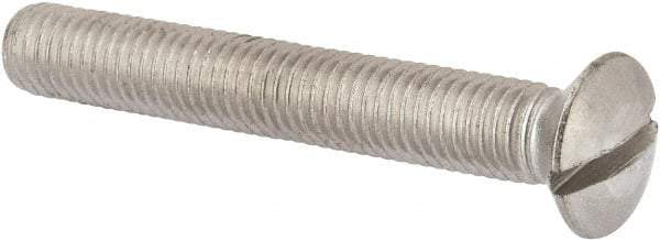 Value Collection - M10x1.50 Metric Coarse, 70mm OAL Slotted Drive Machine Screw - Oval Head, Grade 316 & A4 Stainless Steel, Uncoated, Without Washer - Exact Tool & Supply