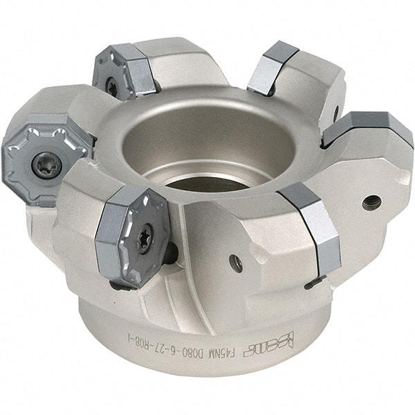 Iscar - 9 Inserts, 2" Cut Diam, 3/4" Arbor Diam, 0.303" Max Depth of Cut, Indexable Square-Shoulder Face Mill - 0/90° Lead Angle, 1.57" High, HP AN.. 0702.. Insert Compatibility, Series Heliplus - Exact Tool & Supply