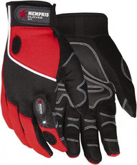 MCR Safety - Size S Synthetic Blend General Protection Work Gloves - For Work & Driver, Uncoated, Adjustable Closure Cuff, Black/Red, Paired - Exact Tool & Supply