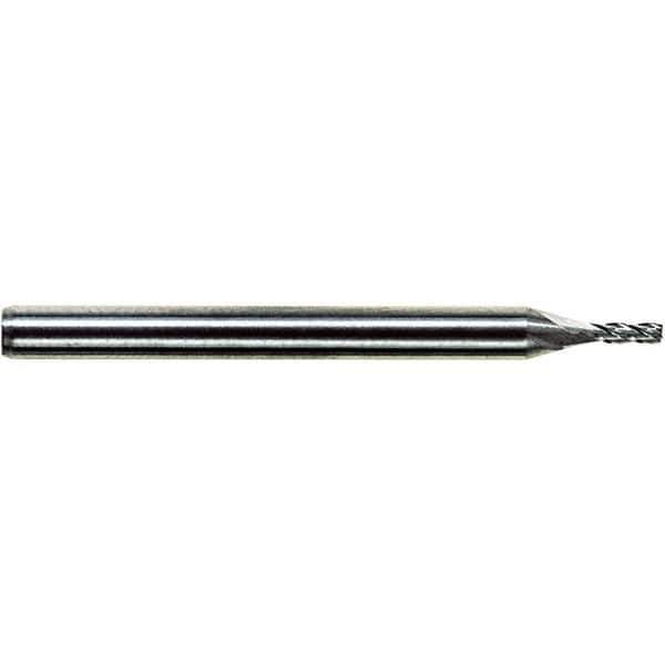 M.A. Ford - 0.04", 0.12" LOC, 1/8" Shank Diam, 1-1/2" OAL, 4 Flute, Solid Carbide Square End Mill - Single End, ALtima Finish, Spiral Flute, 30° Helix, Centercutting, Right Hand Cut, Right Hand Flute - Exact Tool & Supply